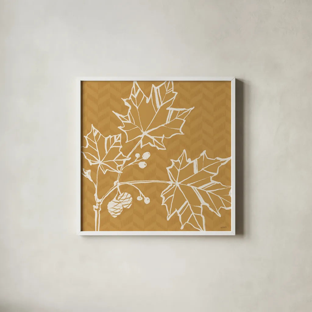 Autumn Tones IV by Anne Tavoletti. Shown in a crisp white glass frame for a clean and minimalist style. Available as an archival giclee rolled canvas, fine art paper, or poster print. SKU 78947a.