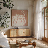 Autumn Tones VI by Anne Tavoletti. Shown in a natural wood frame in a cozy modern living room. Available as an archival giclee rolled canvas, fine art paper, or poster print. SKU 78949a.