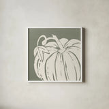 Autumn Tones VII Chalk Green by Anne Tavoletti. Shown in a crisp white glass frame for a clean and minimalist style. Available as an archival giclee rolled canvas, fine art paper, or poster print. SKU 80630a.