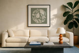 Autumn Tones X by Anne Tavoletti. Displayed in a glass frame with matte in a clean modern living room. Available as an archival giclee rolled canvas, fine art paper, or poster print. SKU 78953a.