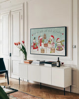 Baked with Love I by Anne Tavoletti. shown as a framed stretched canvas in a living room above a console. Available as a archival giclee rolled canvas, fine art paper, or poster print. SKU 46341i.
