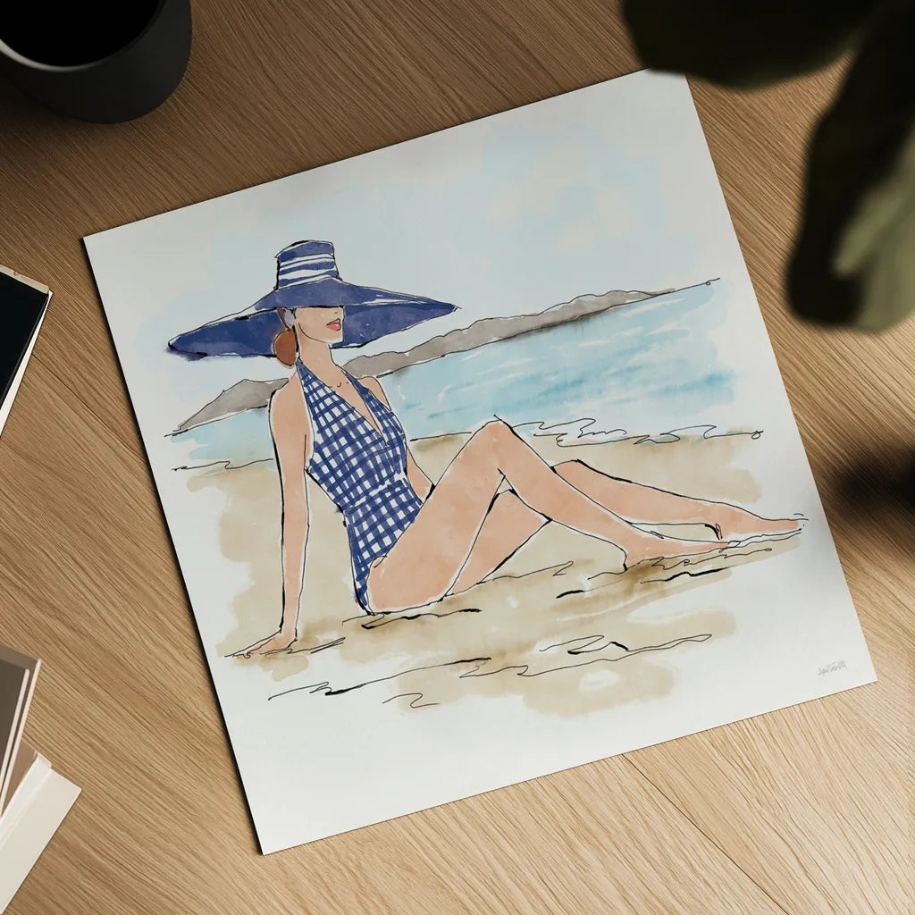 Bathing Beauties I by Anne Tavoletti. Shown as a detailed flat fine art print, highlighting archival giclee quality. Available as an archival giclee rolled canvas, fine art paper, or poster print. SKU 91823a.