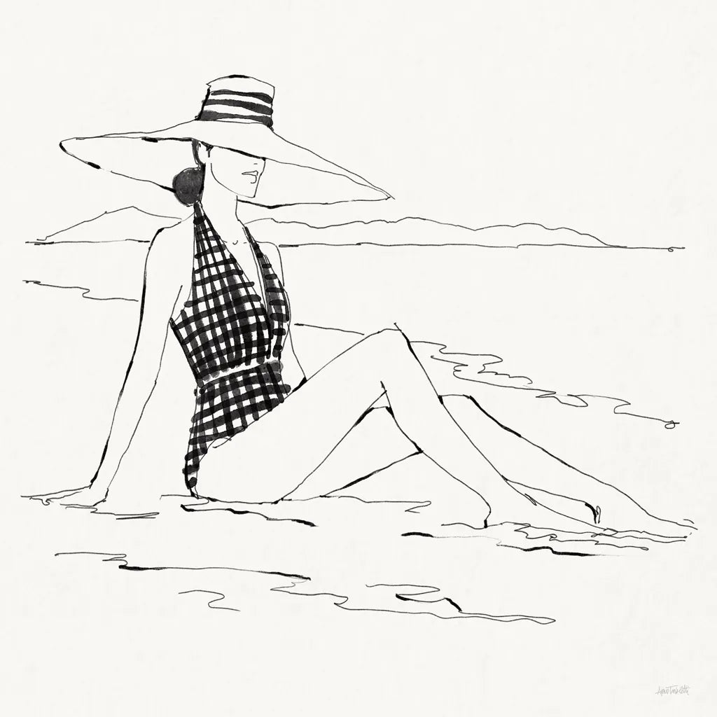 Bathing Beauties I Neutral by Anne Tavoletti. SKU 91825a. Archival Giclee Fine art print for wall decor.