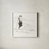 Bathing Beauties I Neutral by Anne Tavoletti. Shown in a crisp white glass frame for a clean and minimalist style. Available as an archival giclee rolled canvas, fine art paper, or poster print. SKU 91825a.
