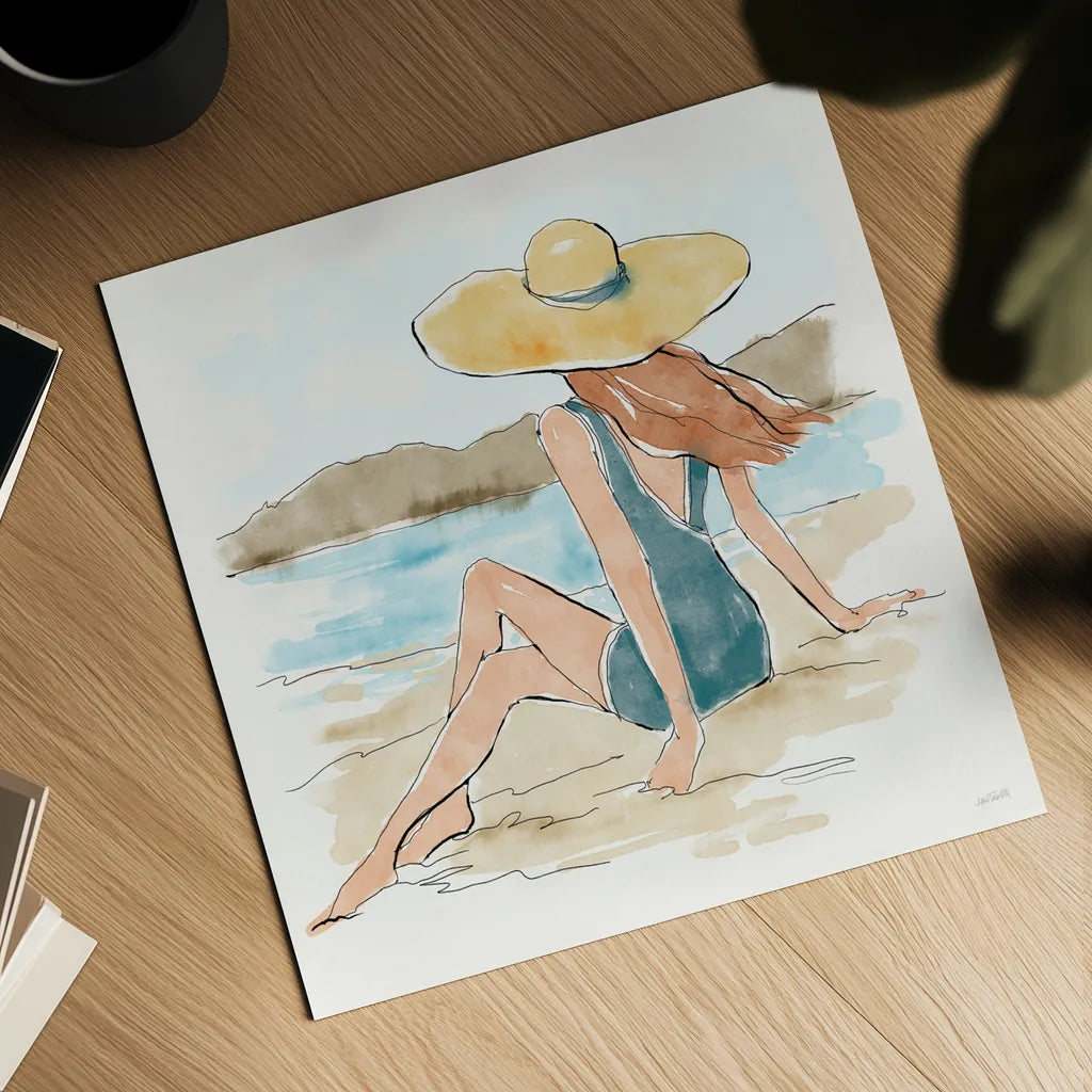 Bathing Beauties II by Anne Tavoletti. Shown as a detailed flat fine art print, highlighting archival giclee quality. Available as an archival giclee rolled canvas, fine art paper, or poster print. SKU 91824a.