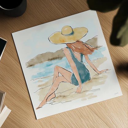 Bathing Beauties II by Anne Tavoletti. Shown as a detailed flat fine art print, highlighting archival giclee quality. Available as an archival giclee rolled canvas, fine art paper, or poster print. SKU 91824a.