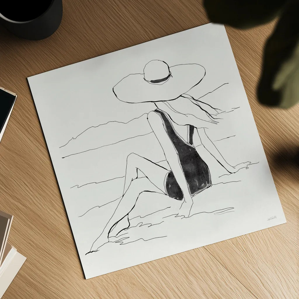 Bathing Beauties II Neutral by Anne Tavoletti. Shown as a detailed flat fine art print, highlighting archival giclee quality. Available as an archival giclee rolled canvas, fine art paper, or poster print. SKU 91826a.