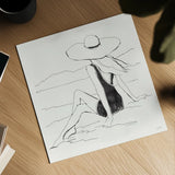 Bathing Beauties II Neutral by Anne Tavoletti. Shown as a detailed flat fine art print, highlighting archival giclee quality. Available as an archival giclee rolled canvas, fine art paper, or poster print. SKU 91826a.