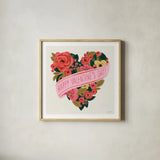 Be Mine II by Anne Tavoletti. Shown in a natural wood glass frame for a timeless modern aesthetic. Available as an archival giclee rolled canvas, fine art paper, or poster print. SKU 61211a.