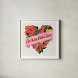Be Mine III by Anne Tavoletti. Shown in a crisp white glass frame for a clean and minimalist style. Available as an archival giclee rolled canvas, fine art paper, or poster print. SKU 61212a.