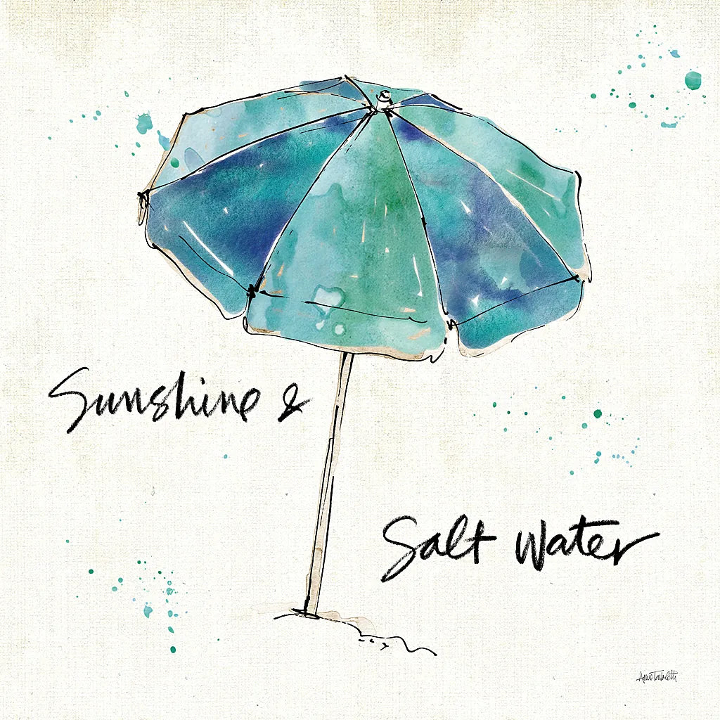 Beach Divas IX Aqua by Anne Tavoletti. SKU 18701a. Archival Giclee Fine art print for wall decor.