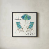 Beach Divas Life by Anne Tavoletti. Shown in a sleek black glass frame for a contemporary gallery look. Available as an archival giclee rolled canvas, fine art paper, or poster print. SKU 47956a.