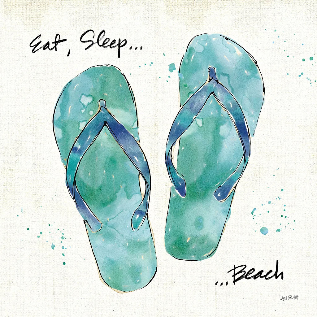 Beach Divas VIII Aqua by Anne Tavoletti. SKU 18700a. Archival Giclee Fine art print for wall decor.