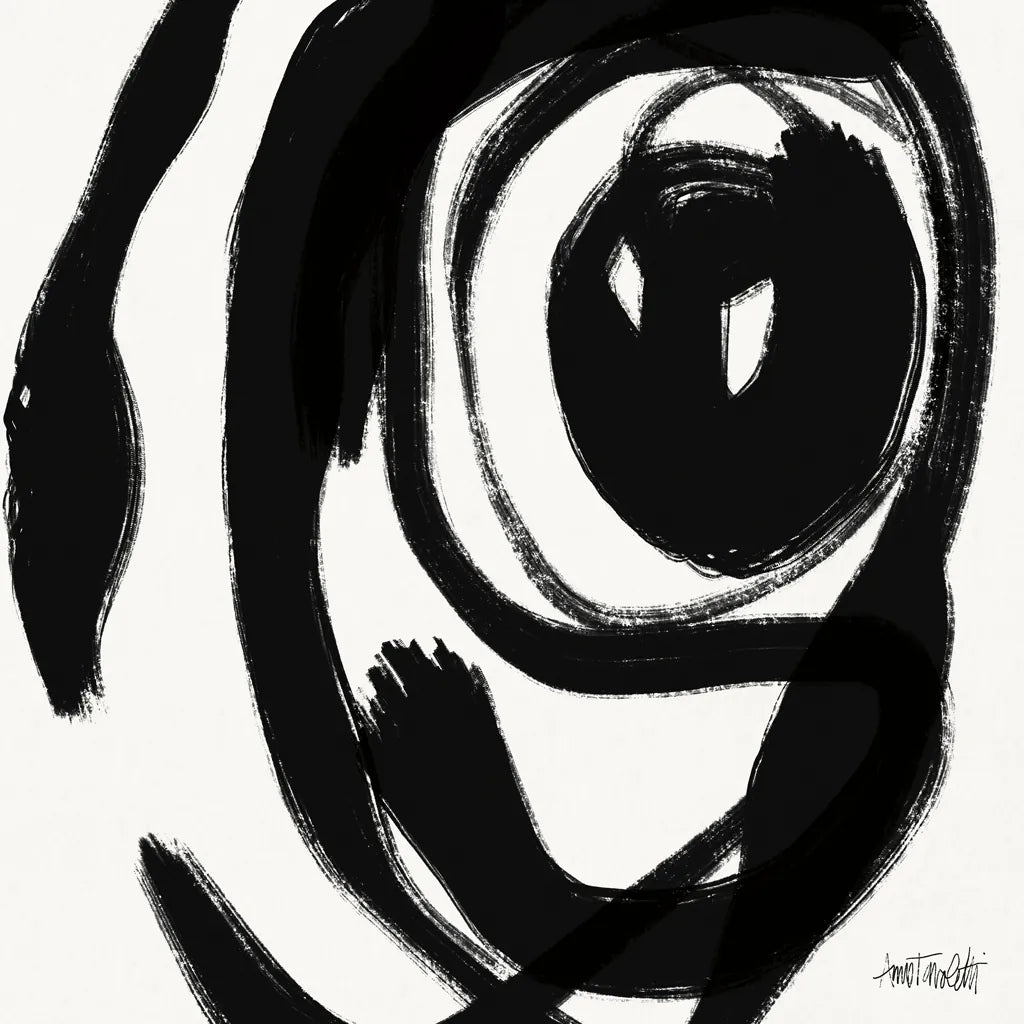 Black and White Abstract I by Anne Tavoletti. SKU 77912a. Archival Giclee Fine art print for wall decor.