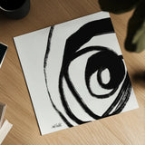 Black and White Abstract III by Anne Tavoletti. Shown as a detailed flat fine art print, highlighting archival giclee quality. Available as an archival giclee rolled canvas, fine art paper, or poster print. SKU 77914a.