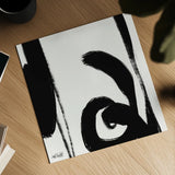 Black and White Abstract IV by Anne Tavoletti. Shown as a detailed flat fine art print, highlighting archival giclee quality. Available as an archival giclee rolled canvas, fine art paper, or poster print. SKU 77915a.
