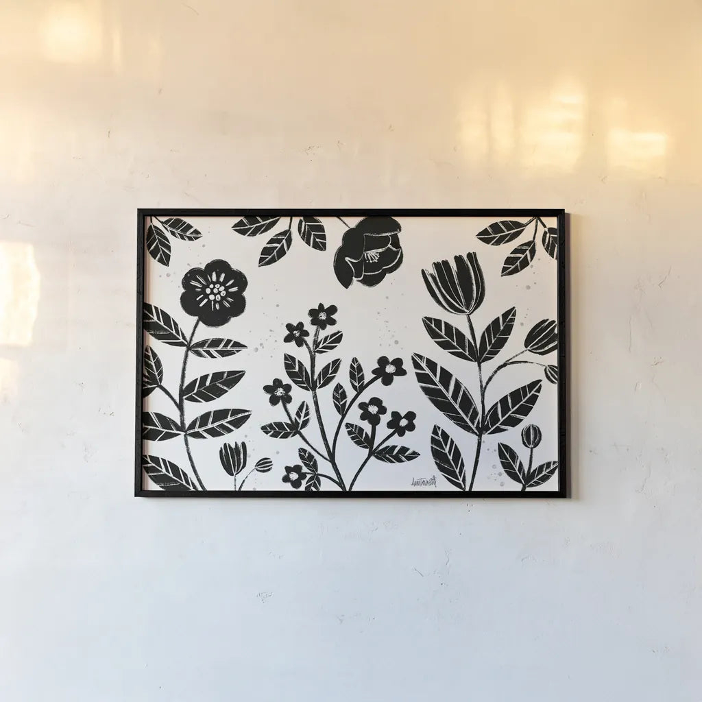 Bold Blooms I by Anne Tavoletti. shown as a paper print in a black flame. Available as a archival giclee rolled canvas, fine art paper, or poster print. SKU 75196i.