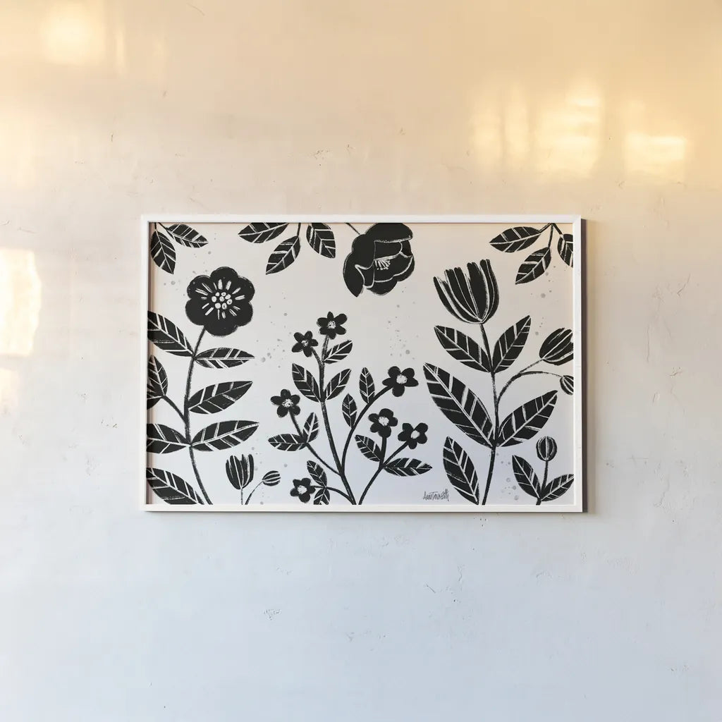 Bold Blooms I by Anne Tavoletti. shown as a paper print in a white frame. Available as a archival giclee rolled canvas, fine art paper, or poster print. SKU 75196i.