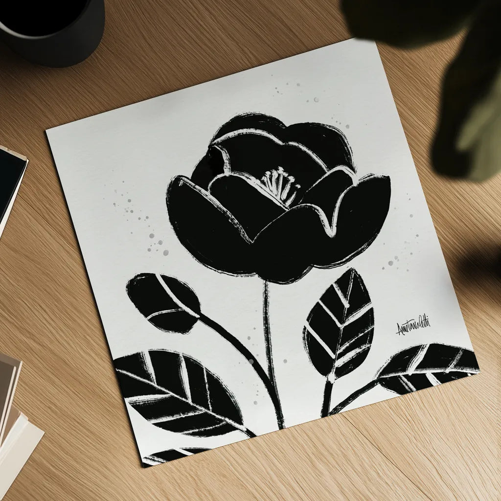 Bold Blooms VI by Anne Tavoletti. Shown as a detailed flat fine art print, highlighting archival giclee quality. Available as an archival giclee rolled canvas, fine art paper, or poster print. SKU 75201a.