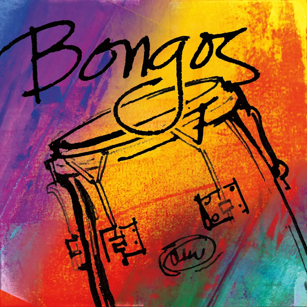 Bongo by Anne Tavoletti. SKU 59273a. Archival Giclee Fine art print for wall decor.