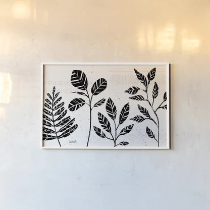 Botanical Sketches I by Anne Tavoletti. shown as a paper print in a white frame. Available as a archival giclee rolled canvas, fine art paper, or poster print. SKU 72549i.