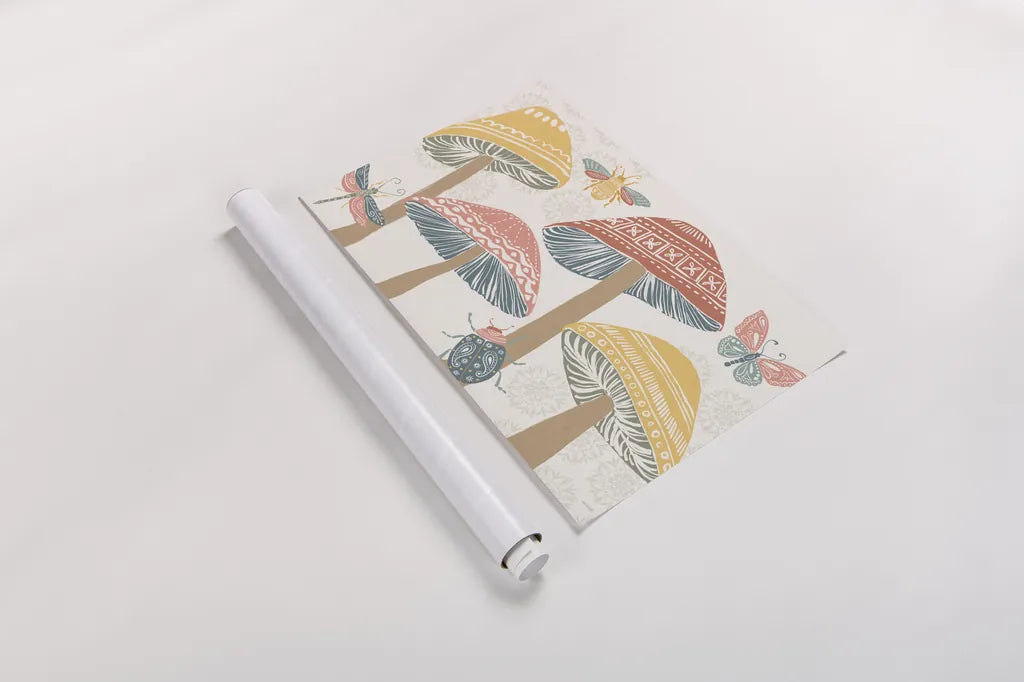 Bugs And Botanicals I Color by Anne Tavoletti. shown as a rolled paper print. Available as archival giclee rolled canvas, fine art paper, or poster print. SKU 93832i.