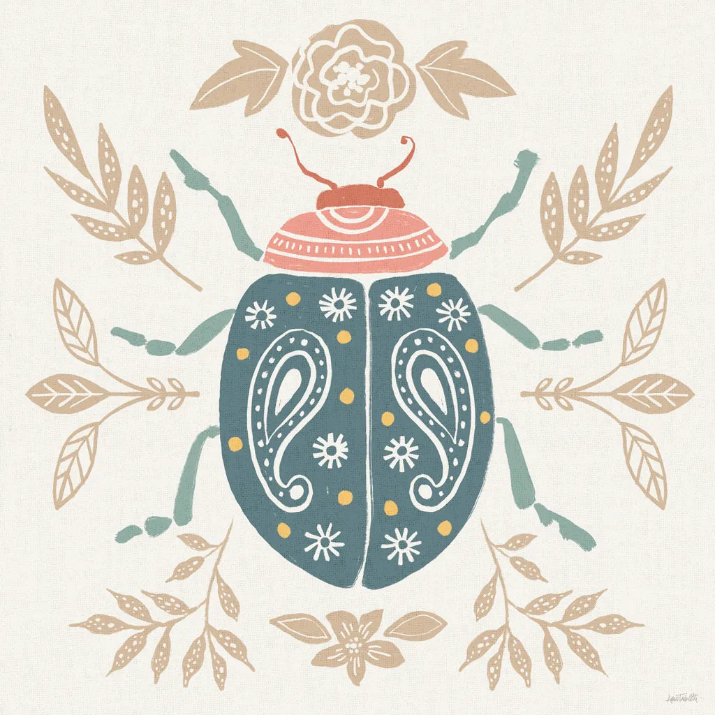 Bugs And Botanicals IV Color by Anne Tavoletti. SKU 93835a. Archival Giclee Fine art print for wall decor.