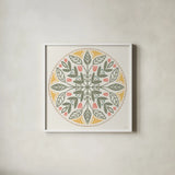 Bugs And Botanicals IX Color by Anne Tavoletti. Shown in a crisp white glass frame for a clean and minimalist style. Available as an archival giclee rolled canvas, fine art paper, or poster print. SKU 93840a.