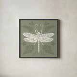 Bugs And Botanicals V by Anne Tavoletti. Shown in a sleek black glass frame for a contemporary gallery look. Available as an archival giclee rolled canvas, fine art paper, or poster print. SKU 93827a.