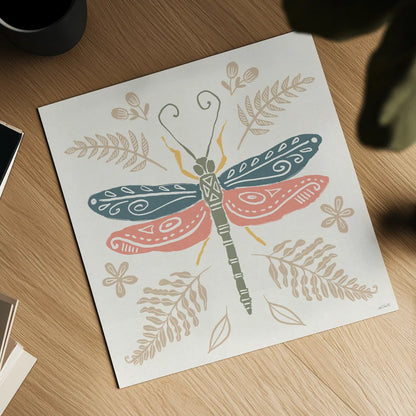 Bugs And Botanicals V Color by Anne Tavoletti. Shown as a detailed flat fine art print, highlighting archival giclee quality. Available as an archival giclee rolled canvas, fine art paper, or poster print. SKU 93836a.