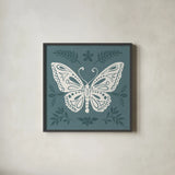 Bugs And Botanicals VI by Anne Tavoletti. Shown in a sleek black glass frame for a contemporary gallery look. Available as an archival giclee rolled canvas, fine art paper, or poster print. SKU 93828a.