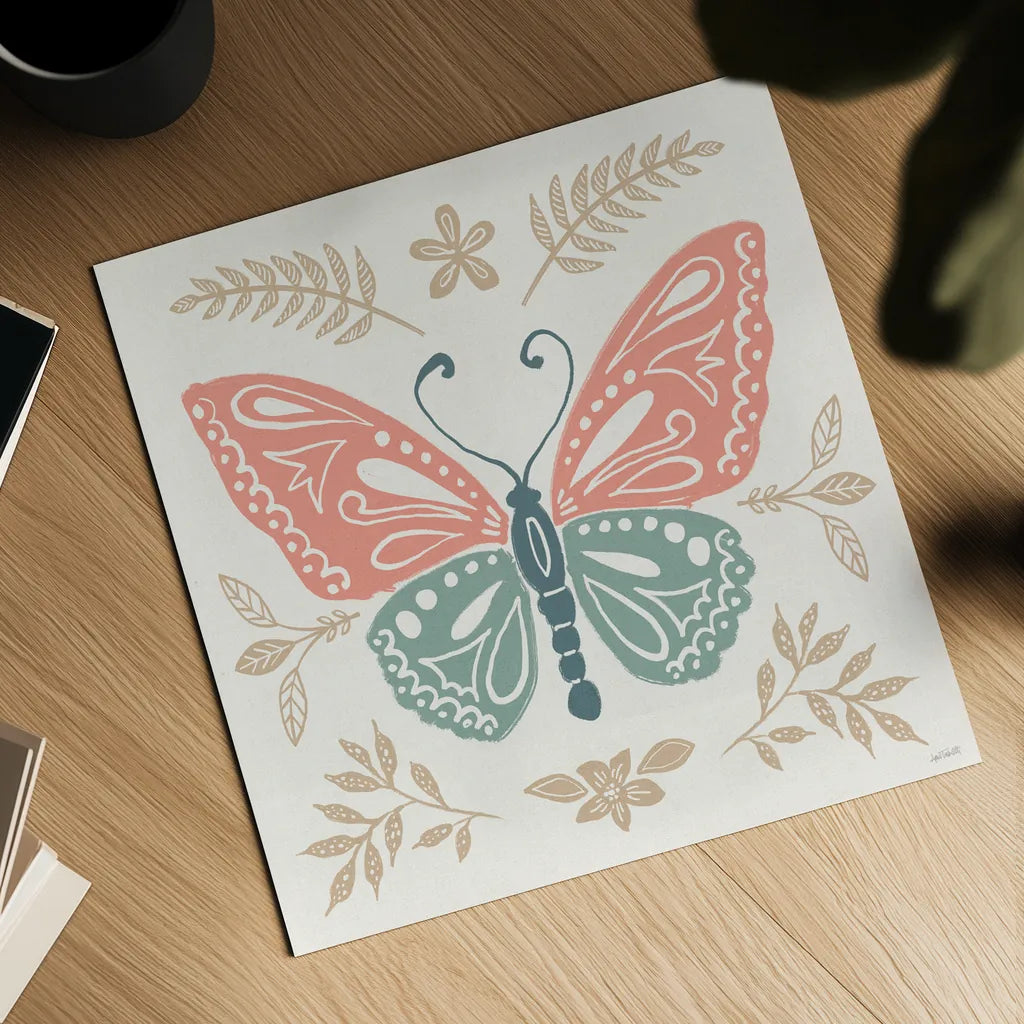 Bugs And Botanicals VI Color by Anne Tavoletti. Shown as a detailed flat fine art print, highlighting archival giclee quality. Available as an archival giclee rolled canvas, fine art paper, or poster print. SKU 93837a.