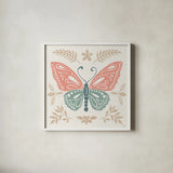 Bugs And Botanicals VI Color by Anne Tavoletti. Shown in a crisp white glass frame for a clean and minimalist style. Available as an archival giclee rolled canvas, fine art paper, or poster print. SKU 93837a.