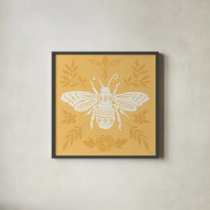 Bugs And Botanicals VII by Anne Tavoletti. Shown in a sleek black glass frame for a contemporary gallery look. Available as an archival giclee rolled canvas, fine art paper, or poster print. SKU 93829a.