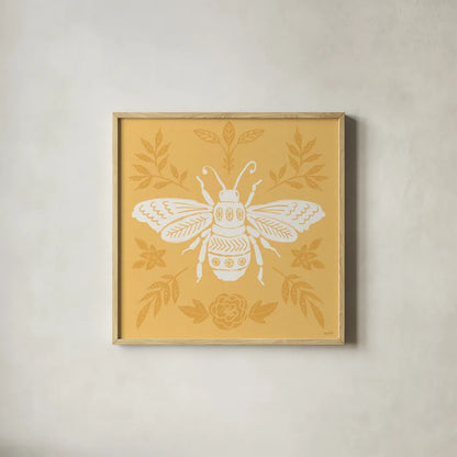 Bugs And Botanicals VII by Anne Tavoletti. Shown in a natural wood glass frame for a timeless modern aesthetic. Available as an archival giclee rolled canvas, fine art paper, or poster print. SKU 93829a.