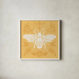 Bugs And Botanicals VII by Anne Tavoletti. Shown in a crisp white glass frame for a clean and minimalist style. Available as an archival giclee rolled canvas, fine art paper, or poster print. SKU 93829a.