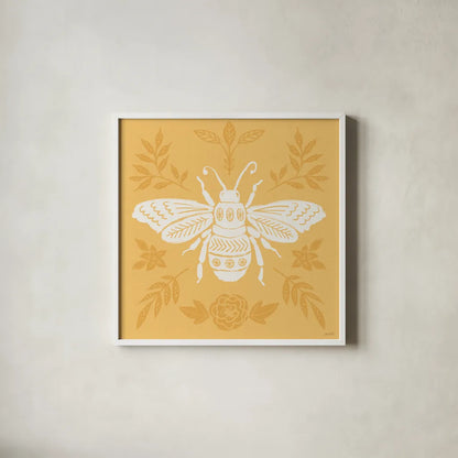 Bugs And Botanicals VII by Anne Tavoletti. Shown in a crisp white glass frame for a clean and minimalist style. Available as an archival giclee rolled canvas, fine art paper, or poster print. SKU 93829a.