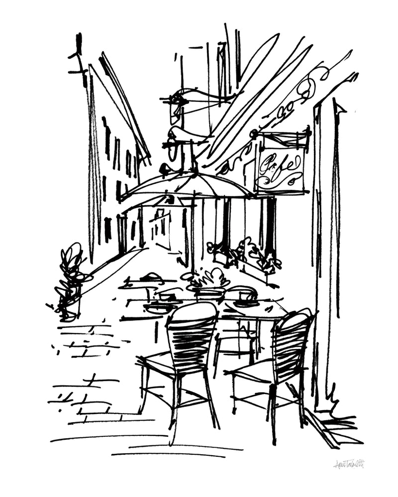 Cafe Sketch II by Anne Tavoletti