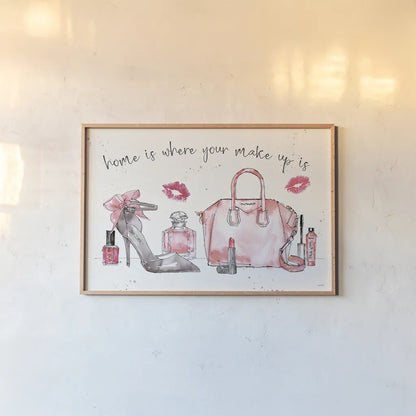 Chic Accents I by Anne Tavoletti. shown as a paper print in a natural frame. Available as a archival giclee rolled canvas, fine art paper, or poster print. SKU 47688i.