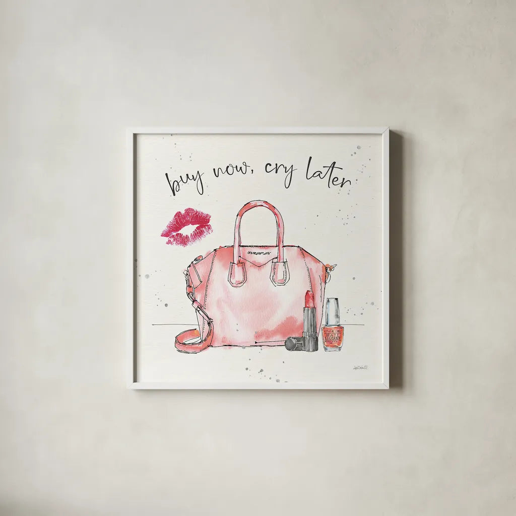 Chic Accents II by Anne Tavoletti. Shown in a crisp white glass frame for a clean and minimalist style. Available as an archival giclee rolled canvas, fine art paper, or poster print. SKU 47689a.