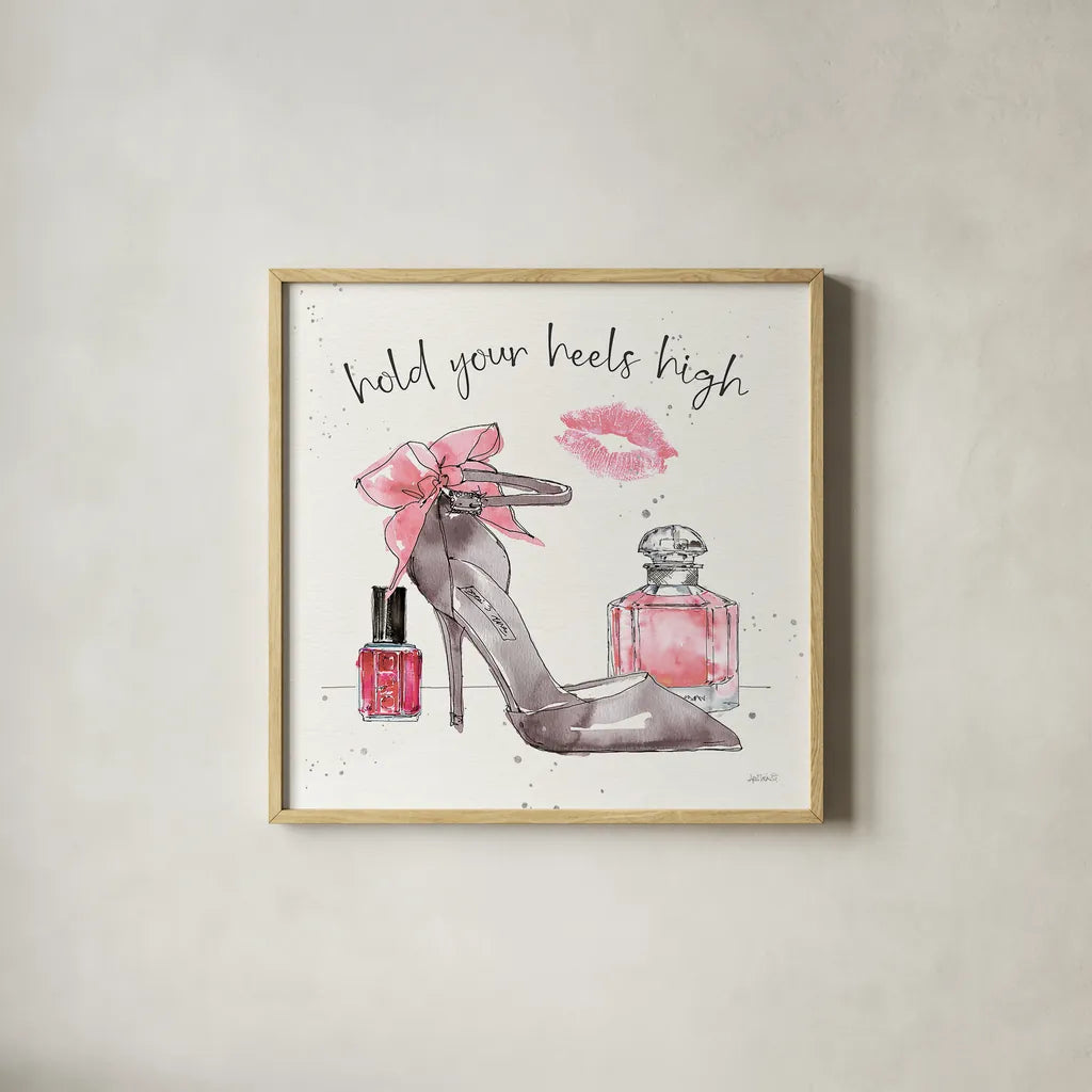 Chic Accents IV by Anne Tavoletti. Shown in a natural wood glass frame for a timeless modern aesthetic. Available as an archival giclee rolled canvas, fine art paper, or poster print. SKU 47691a.