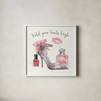 Chic Accents IV by Anne Tavoletti. Shown in a crisp white glass frame for a clean and minimalist style. Available as an archival giclee rolled canvas, fine art paper, or poster print. SKU 47691a.