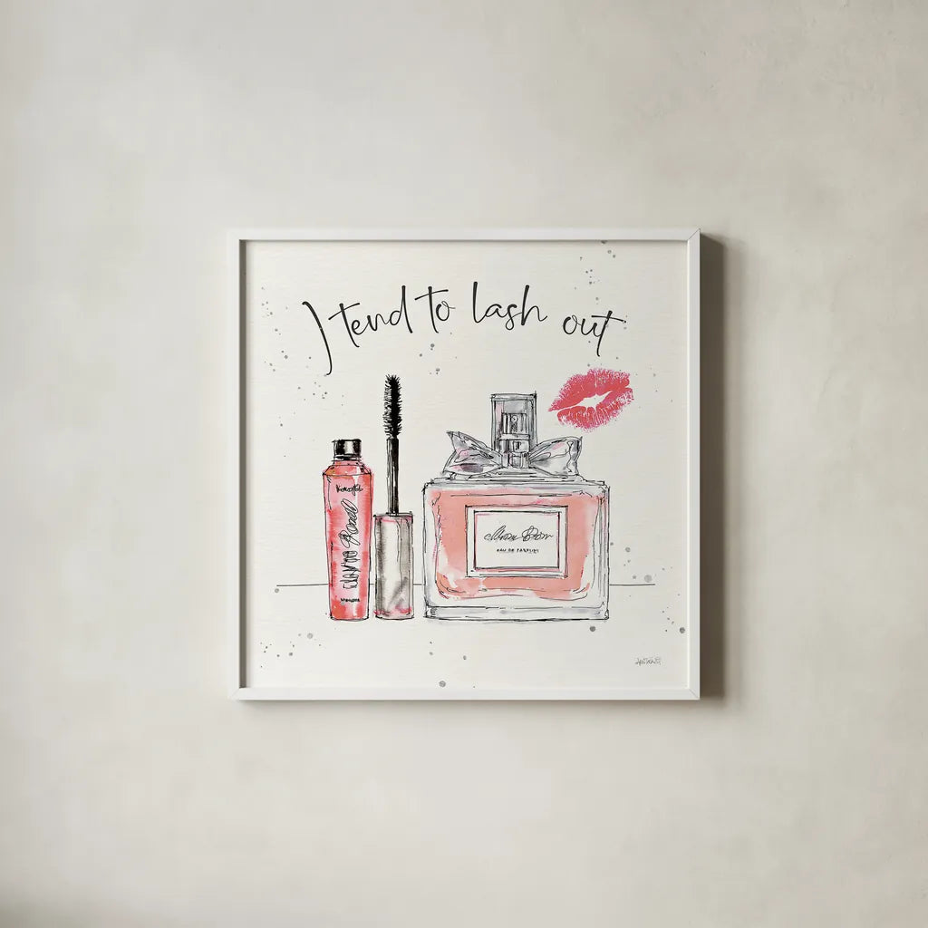 Chic Accents V by Anne Tavoletti. Shown in a crisp white glass frame for a clean and minimalist style. Available as an archival giclee rolled canvas, fine art paper, or poster print. SKU 47692a.