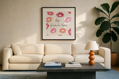 Chic Accents VI by Anne Tavoletti. Displayed in a glass frame with matte in a clean modern living room. Available as an archival giclee rolled canvas, fine art paper, or poster print. SKU 47693a.
