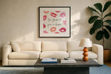 Chic Accents VII by Anne Tavoletti. Displayed in a glass frame with matte in a clean modern living room. Available as an archival giclee rolled canvas, fine art paper, or poster print. SKU 47694a.