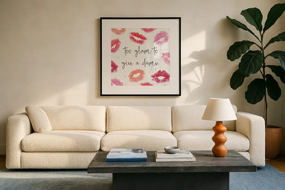 Chic Accents VII by Anne Tavoletti. Displayed in a glass frame with matte in a clean modern living room. Available as an archival giclee rolled canvas, fine art paper, or poster print. SKU 47694a.