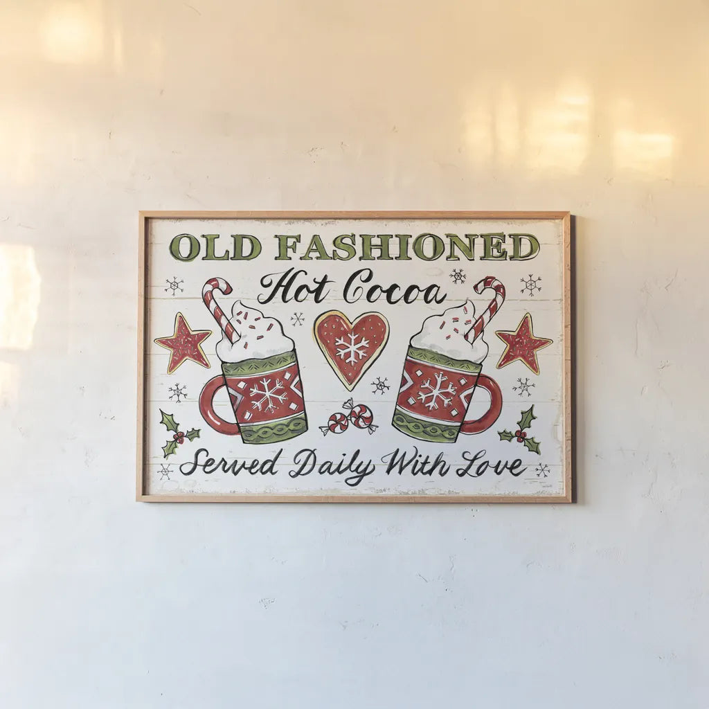 Christmas Treats I by Anne Tavoletti. shown as a paper print in a natural frame. Available as a archival giclee rolled canvas, fine art paper, or poster print. SKU 70372i.