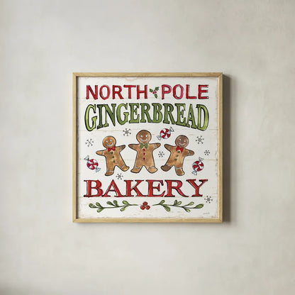 Christmas Treats III by Anne Tavoletti. Shown in a natural wood glass frame for a timeless modern aesthetic. Available as an archival giclee rolled canvas, fine art paper, or poster print. SKU 70374a.