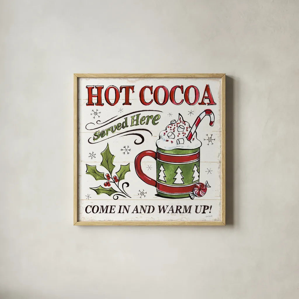 Christmas Treats IV by Anne Tavoletti. Shown in a natural wood glass frame for a timeless modern aesthetic. Available as an archival giclee rolled canvas, fine art paper, or poster print. SKU 70375a.