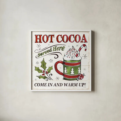 Christmas Treats IV by Anne Tavoletti. Shown in a crisp white glass frame for a clean and minimalist style. Available as an archival giclee rolled canvas, fine art paper, or poster print. SKU 70375a.